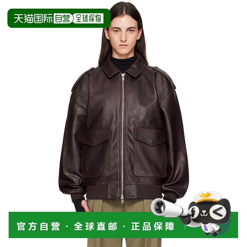 1h可退 潮奢 The Frankie Shop 女士 紫色 Viper 皮革夹克 JAFS04