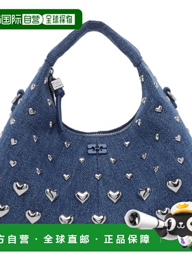 GANNI 女士手提包 B2070034357 SS2026 蓝色 Hobo Mini Heart Stu