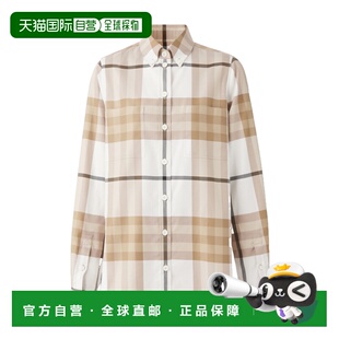 BURBERRY 女士衬衫 80568561 AW2024 花色 格纹纽扣衬衫