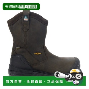 Keen男士Philadelphia惠灵顿靴 棕色/黑色碳纤维头防水工作靴 102