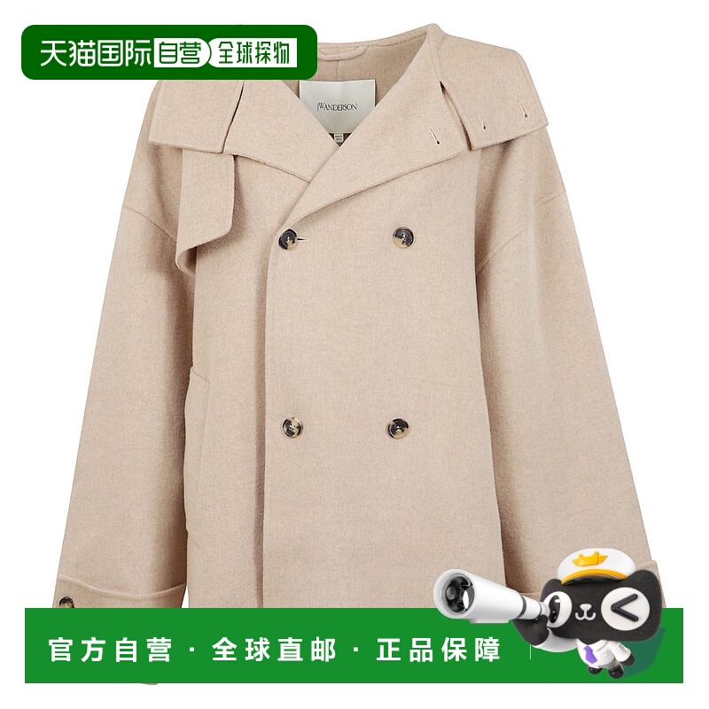 1h可退 潮奢 J.W. Anderson 女士 宽松款双排扣大衣 CO0343PG1559