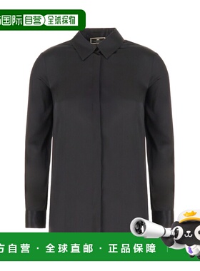 1h可退 潮奢 Elisabetta Franchi 女士 黑色弹力真丝衫 CA044110