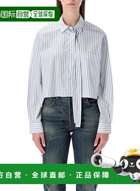 PRADA 女士衬衫 P462I17MGF0637 AW2025 蓝色 Prada striped popl