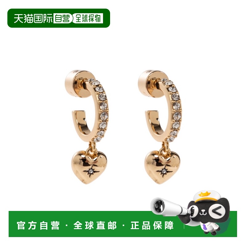 1h可退 COACH 女士耳饰 37448322710 SS2025 金色 心形吊坠耳饰