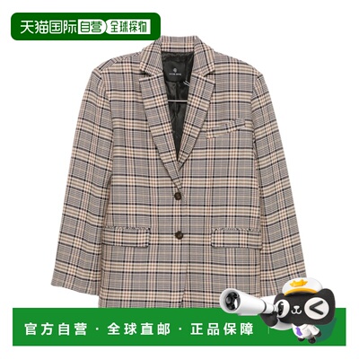Anine Bing 女士西服 A0112220CHK01 AW2026 灰色 格纹西装外套