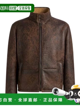 1h可退 ETRO 男士夹克 MROG0010AP339X0825 AW2025 棕色 立领皮夹