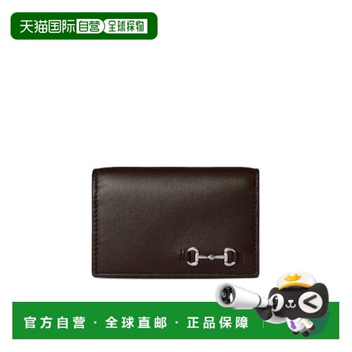 GUCCI 男士钱包 846956AAFP12140 AW2025 深棕色 Horsebit长款卡
