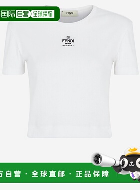 FENDI 女士T恤 FS8110ANQMF0ZNM CO 白色 Fendi ribbed cotton t-