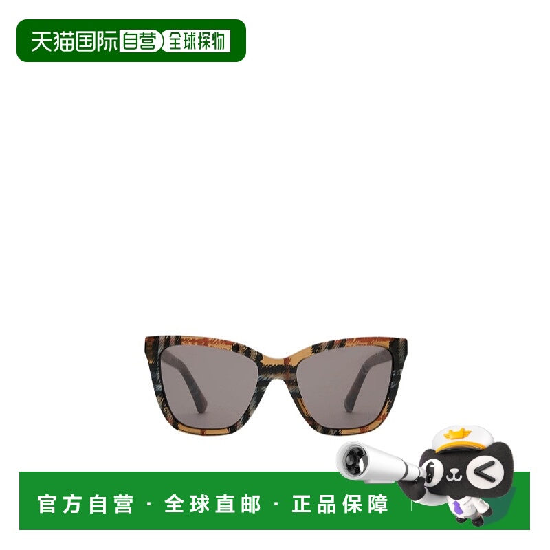 1h可退 BURBERRY 女士眼镜 40849451 AW2025 灰色 格纹方框太阳眼