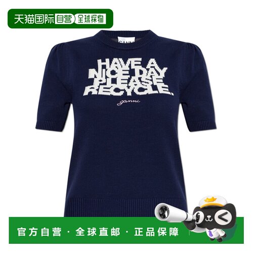 GANNI 女士T恤 A1040366683 AW2026 蓝色 圆领短袖T恤