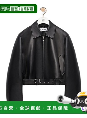 LOEWE 男士皮衣 H526Y34L921100 AW2025 黑色 纳帕小羊皮机车夹克