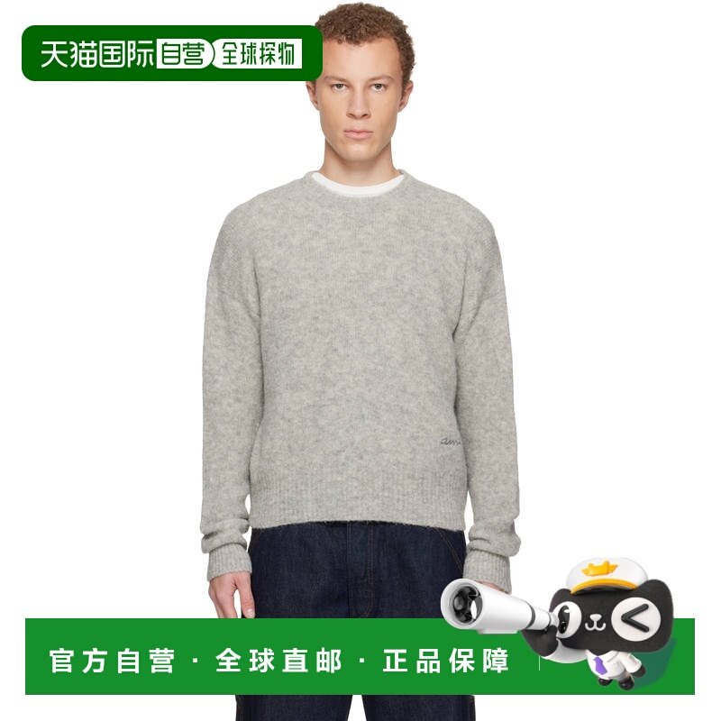 潮奢 Ami Paris 男士 灰色 Alpaca Ami Crewneck 毛衣 H25HKS824K