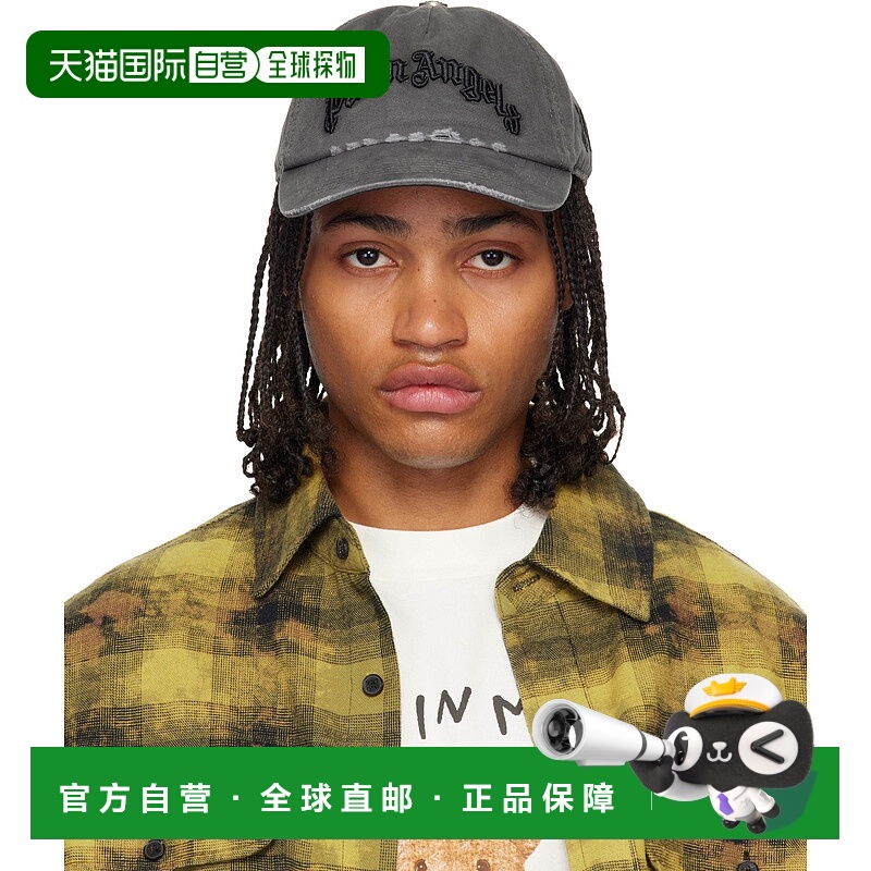 1h可退 潮奢 Palm Angels 棕榈天使 男士 灰色 Curved Logo Distr