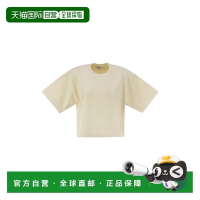 AUTRY 女士T恤 TSPW11OS SS2025 白色 Boxy T-shirt with logo