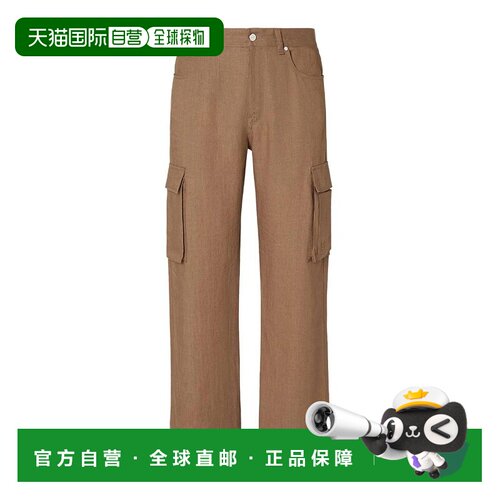 FENDI 男士休闲裤 FB1135AVSGF19FJ CO 棕色 腰带环休闲裤工装裤