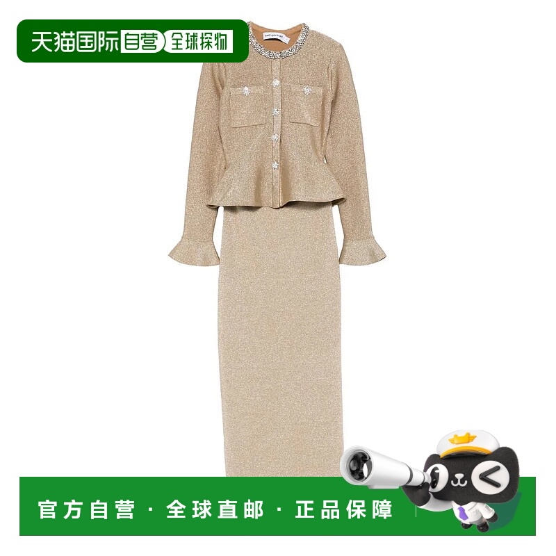 1h可退 SELF-PORTRAIT 女士连衣裙 RS26206MGDGOLD SS2026羊毛