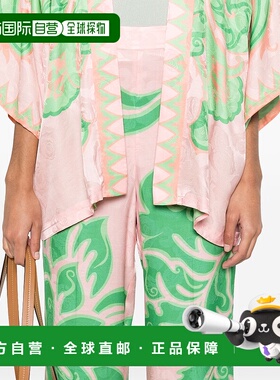 1h可退 ETRO 女士休闲裤 WREA0014AK731X0875 SS2025 绿色 印花休