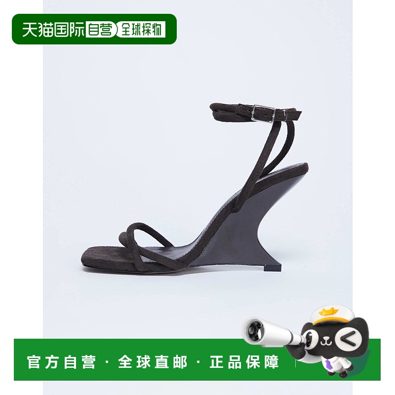 1h可退 潮奢 Topshop 女士 Alexa 坡跟高跟巧克力色凉拖