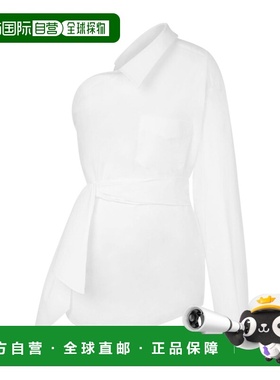 MOSCHINO 女士衬衫 J021105312001 SS2025 白色 露肩长袖衬衫