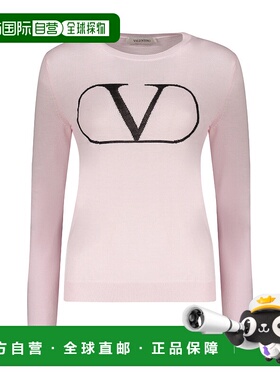 VALENTINO 女士针织衫 BKC02777D577 SS2024 粉红色 圆领长袖毛衣