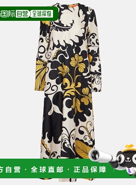 1h可退 潮奢 La Doublej 女士 飘逸印花真丝斜纹布中长连衣裙