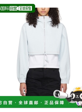 WE11DONE 女士针织毛衣 WDJP024093WIC SS2024 白色 Cropped 连帽