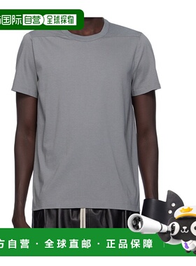 RICK OWENS 男士T恤 RU02E1265JA06 AW2025 灰色 圆领短袖T恤