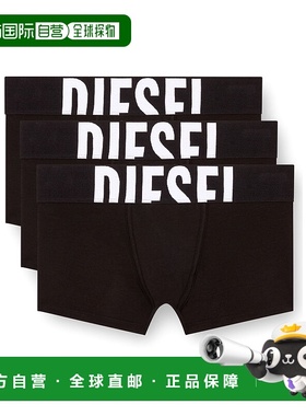 DIESEL 男士内裤 A153800WIANE4101 SS2025 黑色 平角内裤三件装