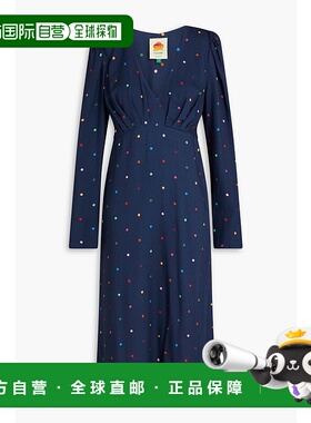 1h可退 潮奢 FARM RIO 女士 Lucy 波尔卡圆点绉纱中长连衣裙 F200