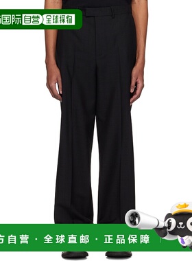 1h可退 潮奢 RÓhe 男士 黑色 Straight Leg Half-Elasticated 长
