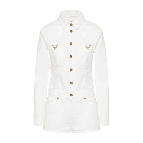 VALENTINO 女士连体裤 1B3DH00F79C001 AW2022白色牛仔连体衣