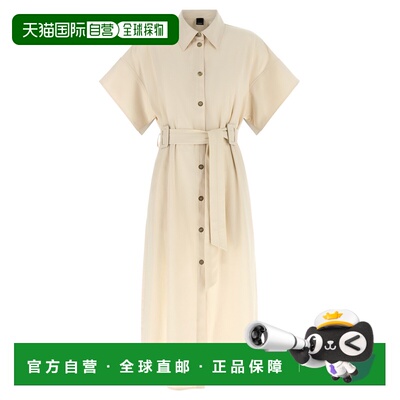 PINKO 女士连衣裙 106309A2ERC03 SS2026 米白色 Alesha Dress