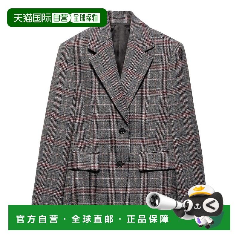 1h可退 潮奢 Prada 普拉达 女士 單排扣千鳥格西裝外套 P524OES23