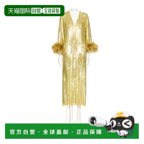 VALENTINO 女士连衣裙 BVAM402UP6Y0 SS2026 金色 长袖连衣裙