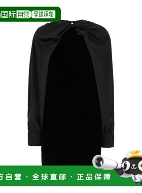 1h可退 潮奢 MaxMara 麦斯玛拉 女士 黑色天鹅绒连衣裙 ZARELIA00