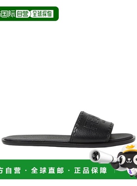 FENDI 男士拖鞋 7X1753AQXCF0QA1 SS2025 黑色 Roma 皮革拖鞋