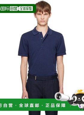 1h可退 潮奢 Tom Ford 汤姆 福特 男士 蓝色 Piquet Polo 衫 JPS0