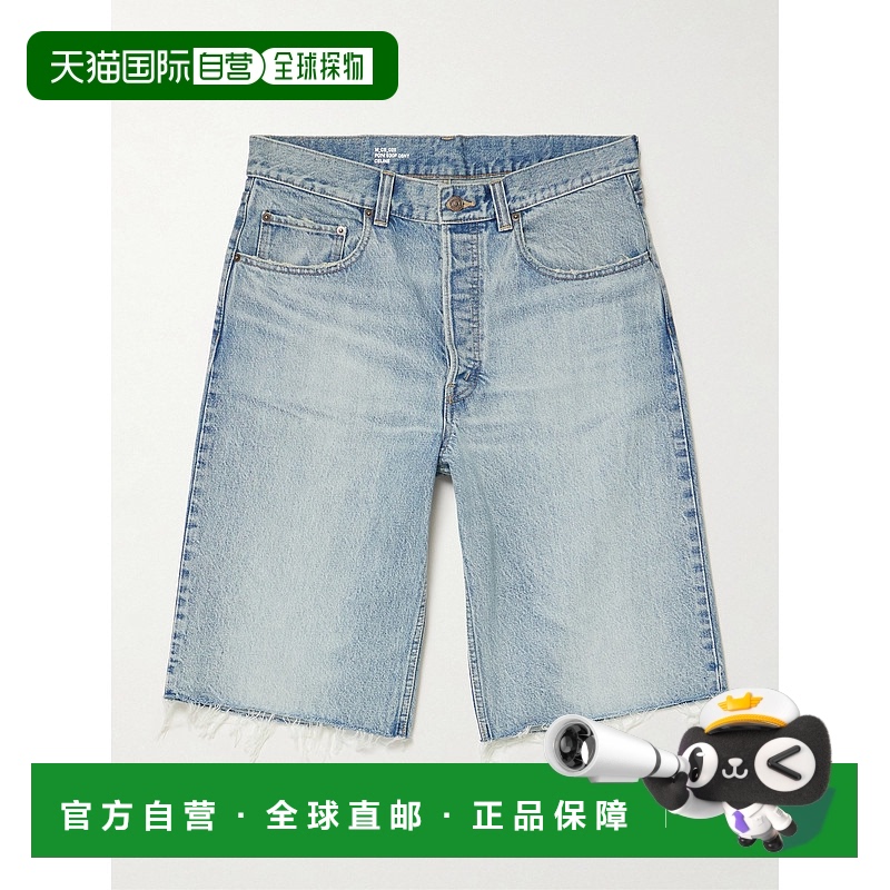 1h可退 潮奢 Celine 思琳 男士 直筒磨破百慕大牛仔短裤 RP074930