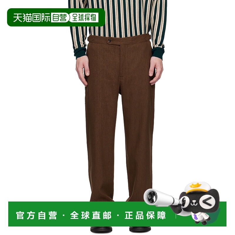 1h可退 潮奢 Bode 男士 棕色 Linen Suiting 长裤 MRBT000002