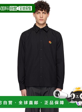 1h可退 潮奢 kenzo 高田贤三 男士 黑色 Paris Pop Casual 衬衫 F