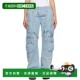 潮奢 牛仔裤 off 女士 1h可退 Harness white 蓝色 OWYB017F23DEN