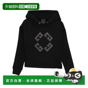 GIVENCHY 女童卫衣 H3099009B AW2025 黑色 长袖连帽卫衣