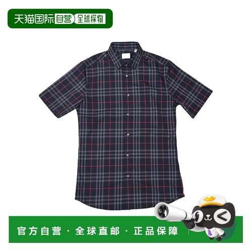 burberry 男士 衬衫短袖博柏利格纹休闲风 支付后1h可退