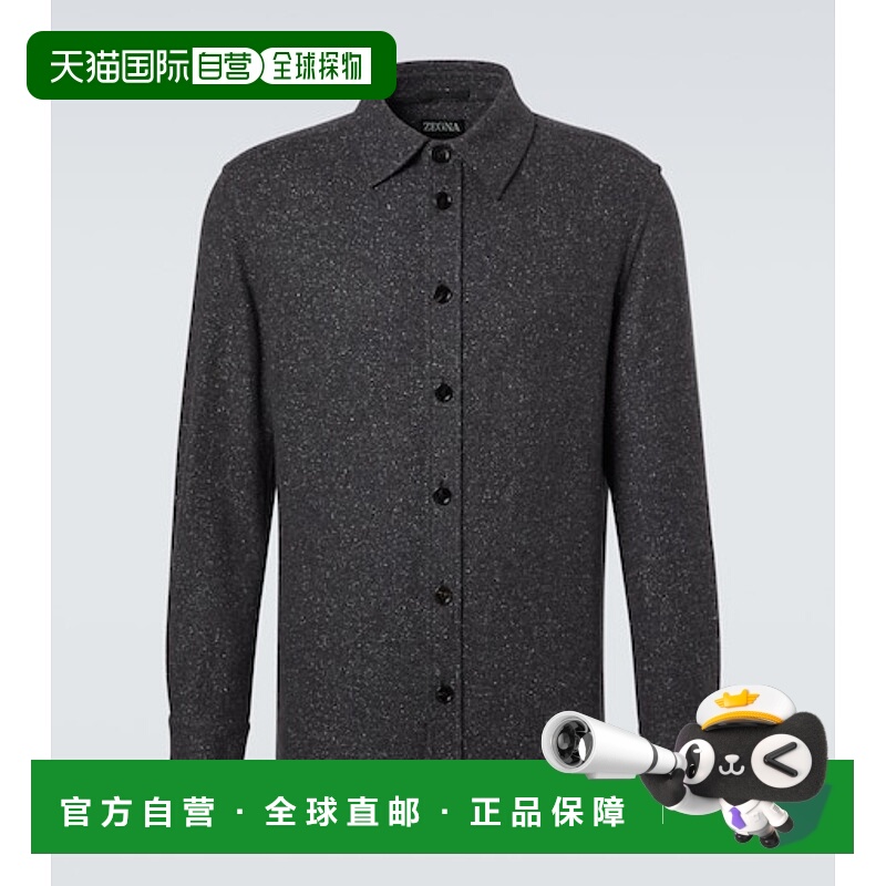 1h可退 潮奢 zegna 杰尼亚 男士 羊绒真丝衬衫式衬衫