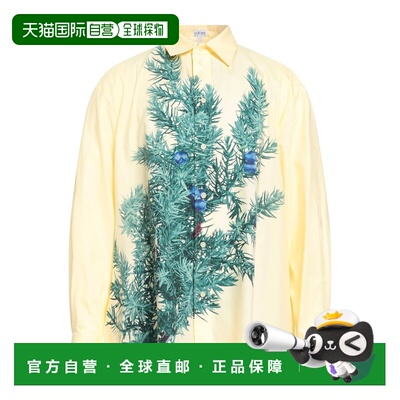 潮奢 LOEWE 罗意威 男士 花纹衬衫 yellow黄色 舒适时尚