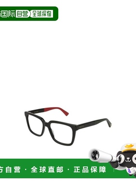 GUCCI 男士太阳镜 GG0160ON003 黑色 矩形框黑色徽标平光镜眼镜