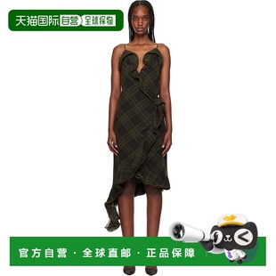 巴宝莉 女士 Wrap 潮奢 连衣裙 Silk Burberry Check 1h可退 绿色