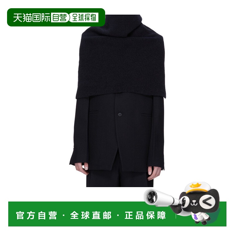 1h可退 RICK OWENS 男士围巾 RR02E1491KWP09 AW2025 黑色
