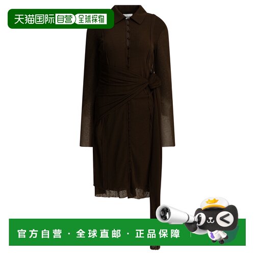 GANNI 女士连衣裙 A1030222ZWX SS2026 棕色 Short chemise dress