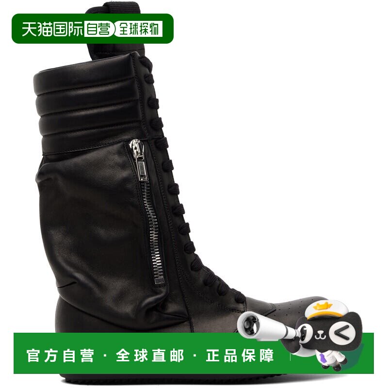 rick owens 瑞克 欧文斯 男士 黑色 Temple Cargo Geobasket 高帮